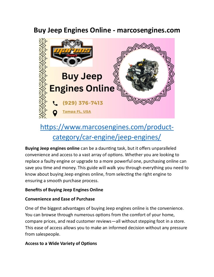 buy jeep engines online marcosengines com