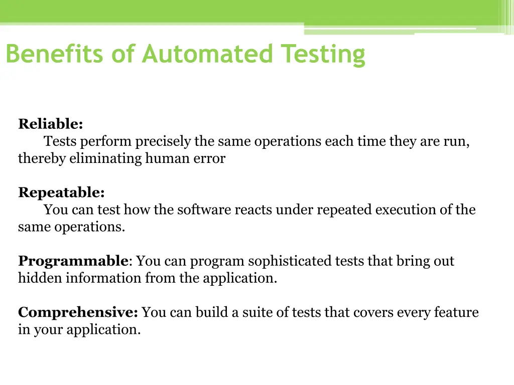 benefits of automated testing