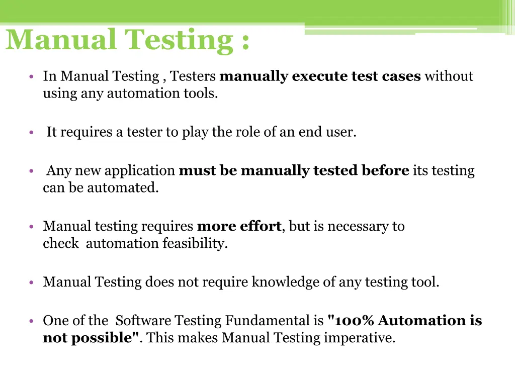 manual testing