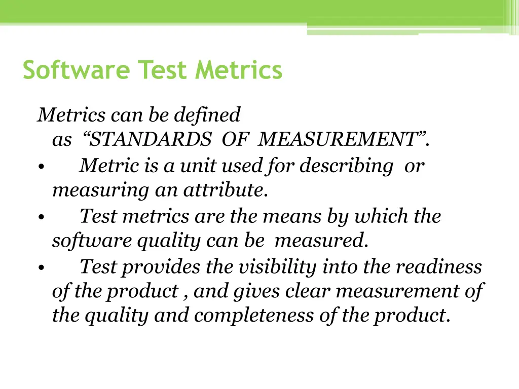 software test metrics