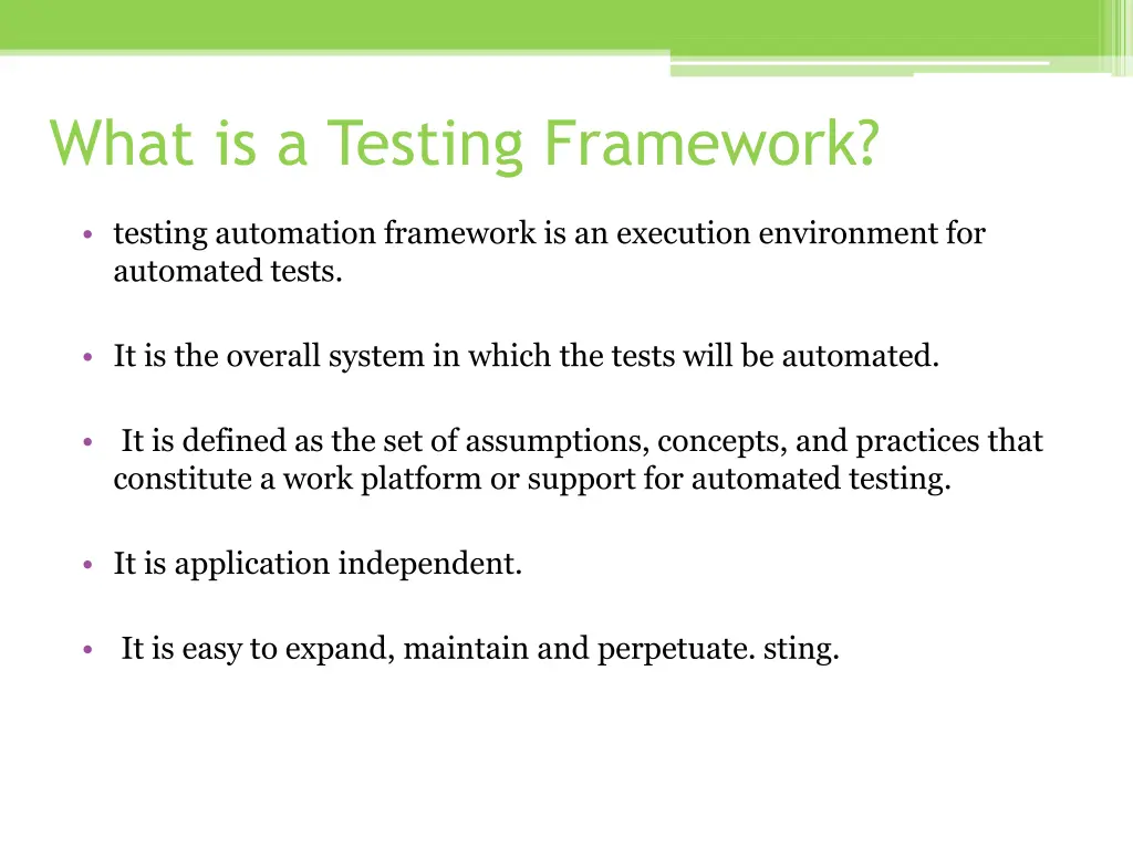 what is a testing framework