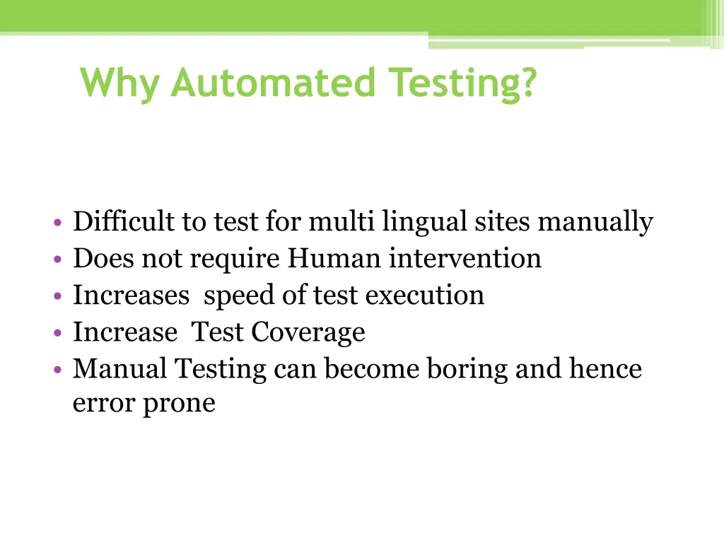 why automated testing