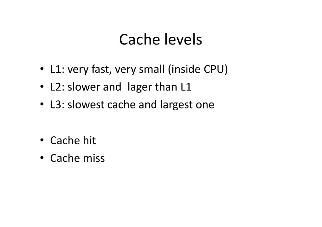 cache levels