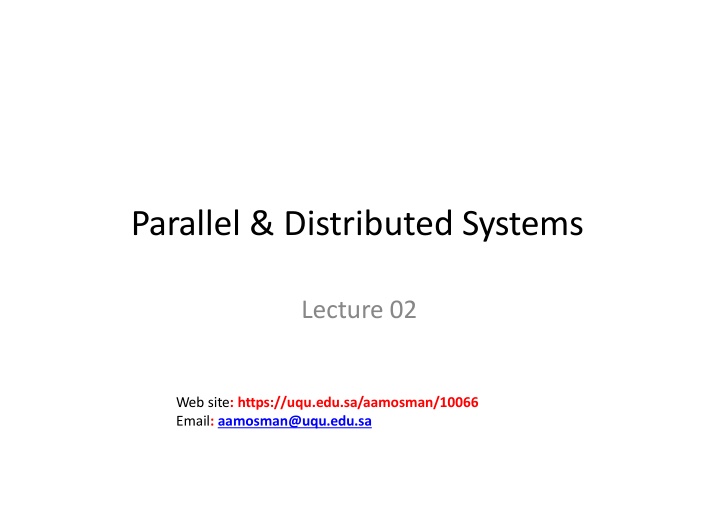 parallel distributed systems