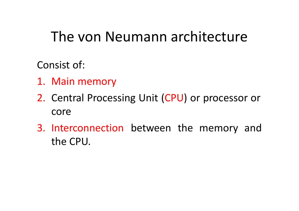 the von neumann architecture 1