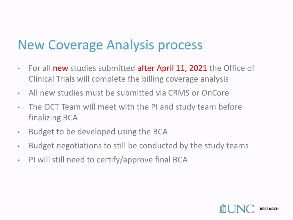 new coverage analysis process