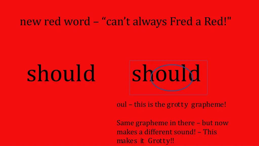 new red word can t always fred a red