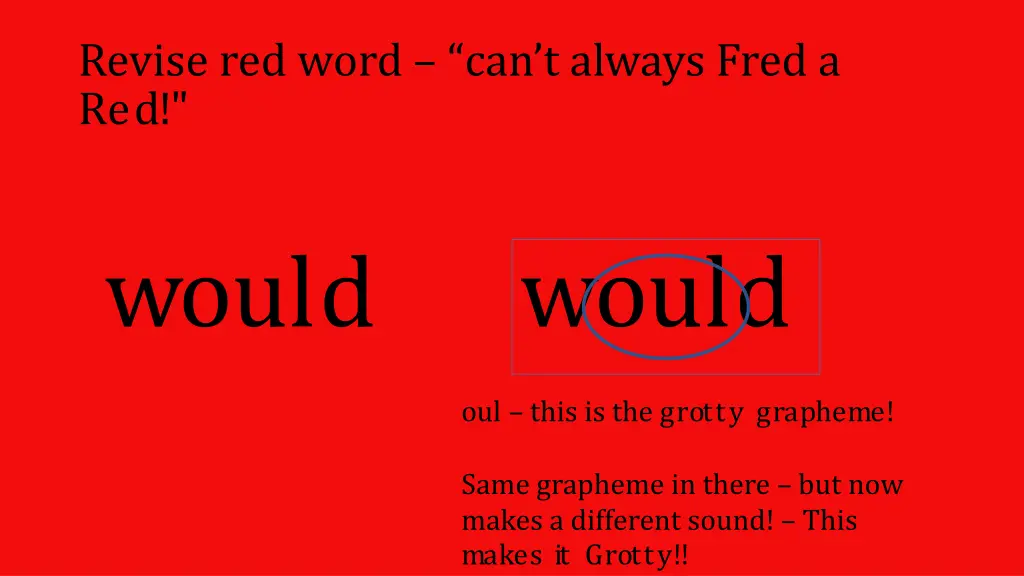 revise red word can t always fred a red