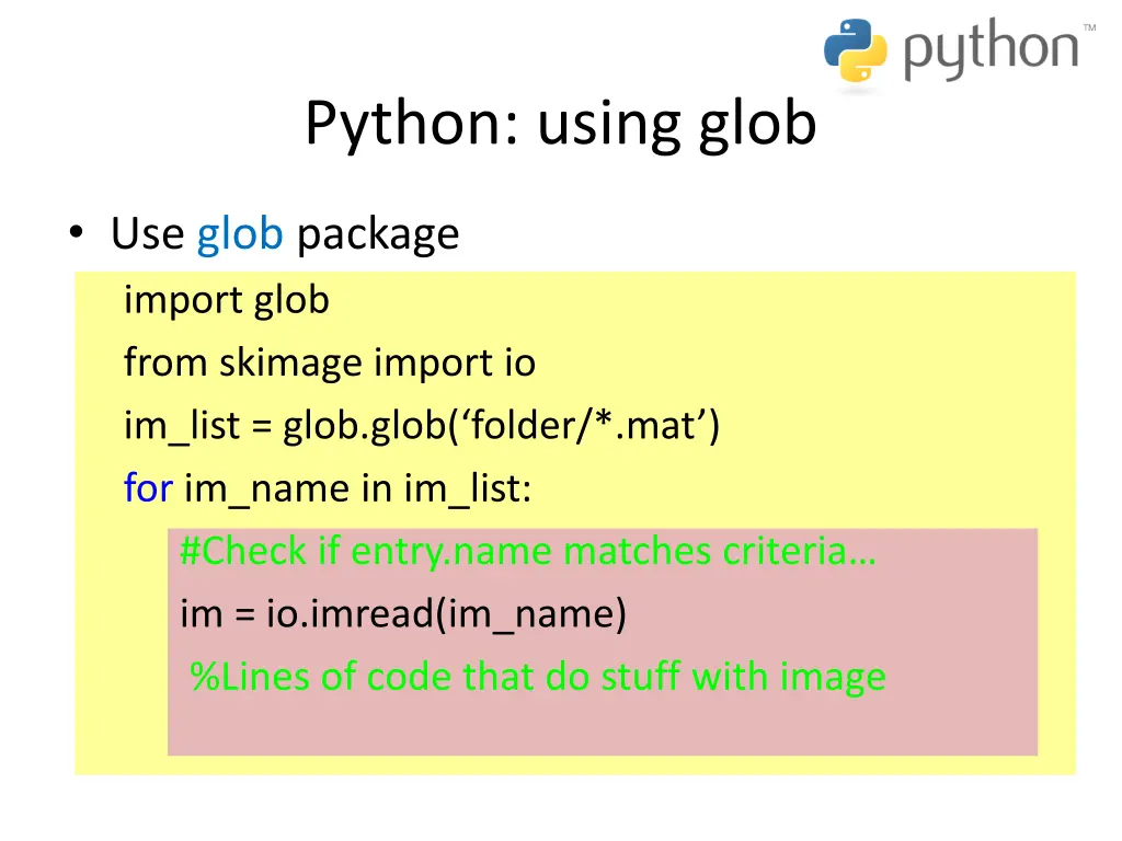 python using glob