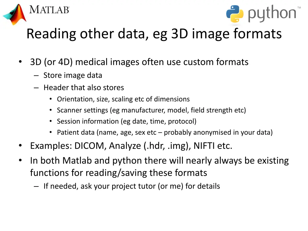 reading other data eg 3d image formats