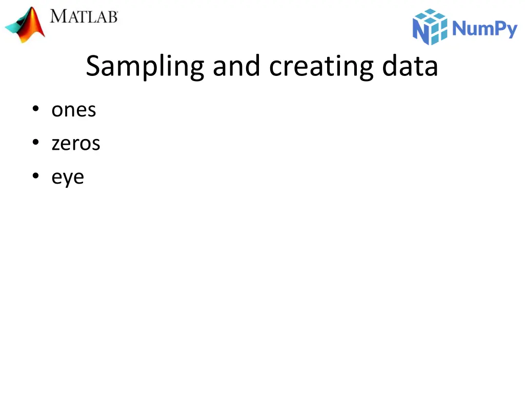 sampling and creating data ones zeros eye