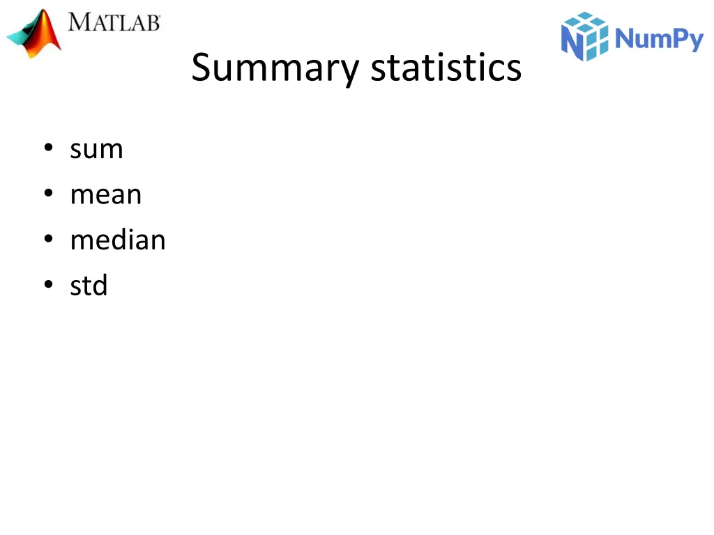 summary statistics