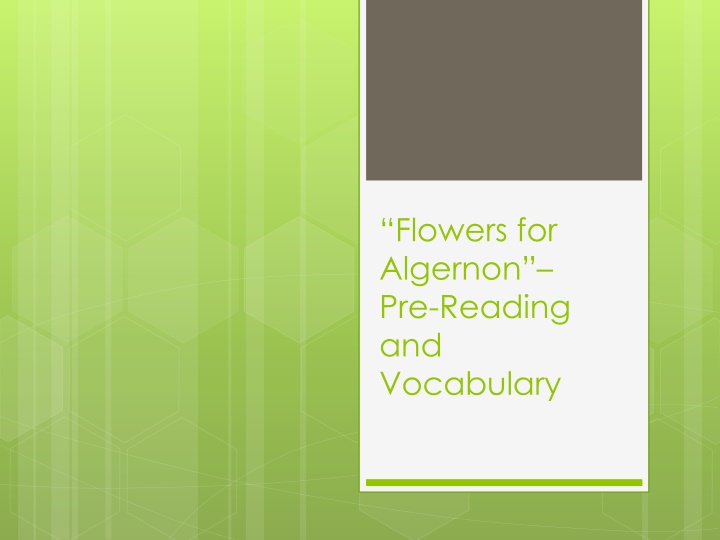 flowers for algernon pre reading and vocabulary