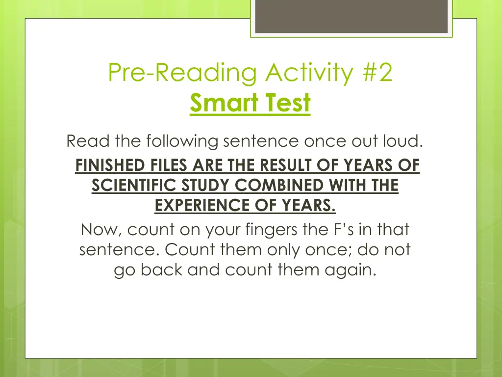 pre reading activity 2 smart test