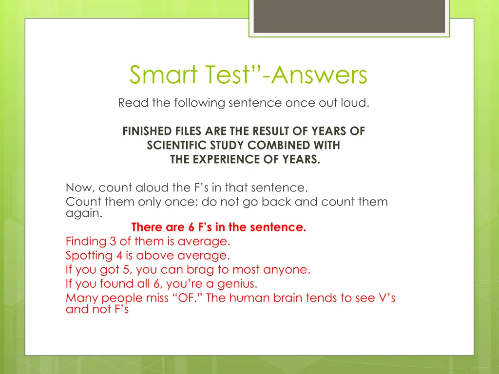 smart test answers