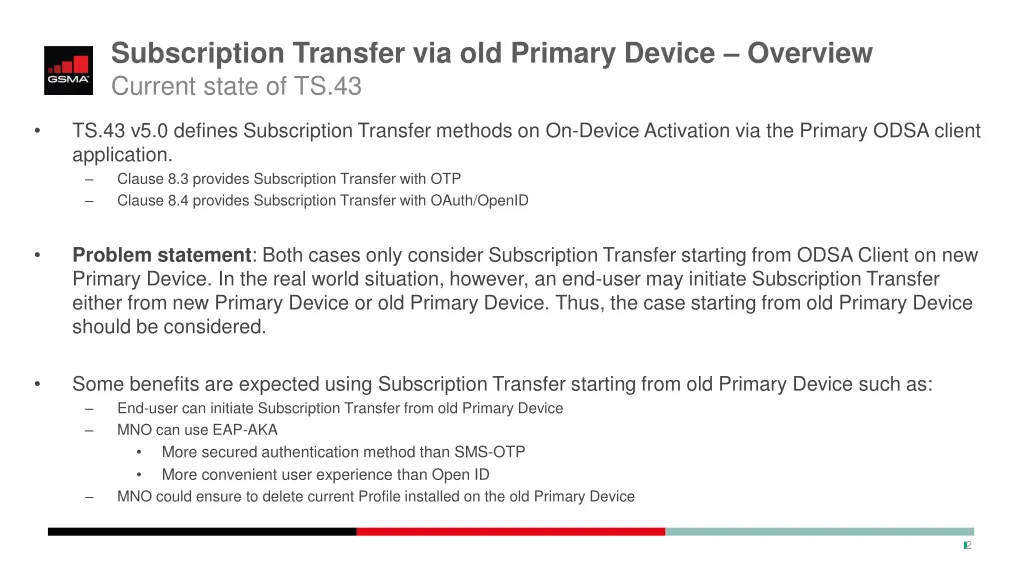 subscription transfer via old primary device