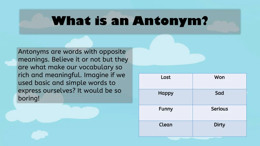 what is an antonym