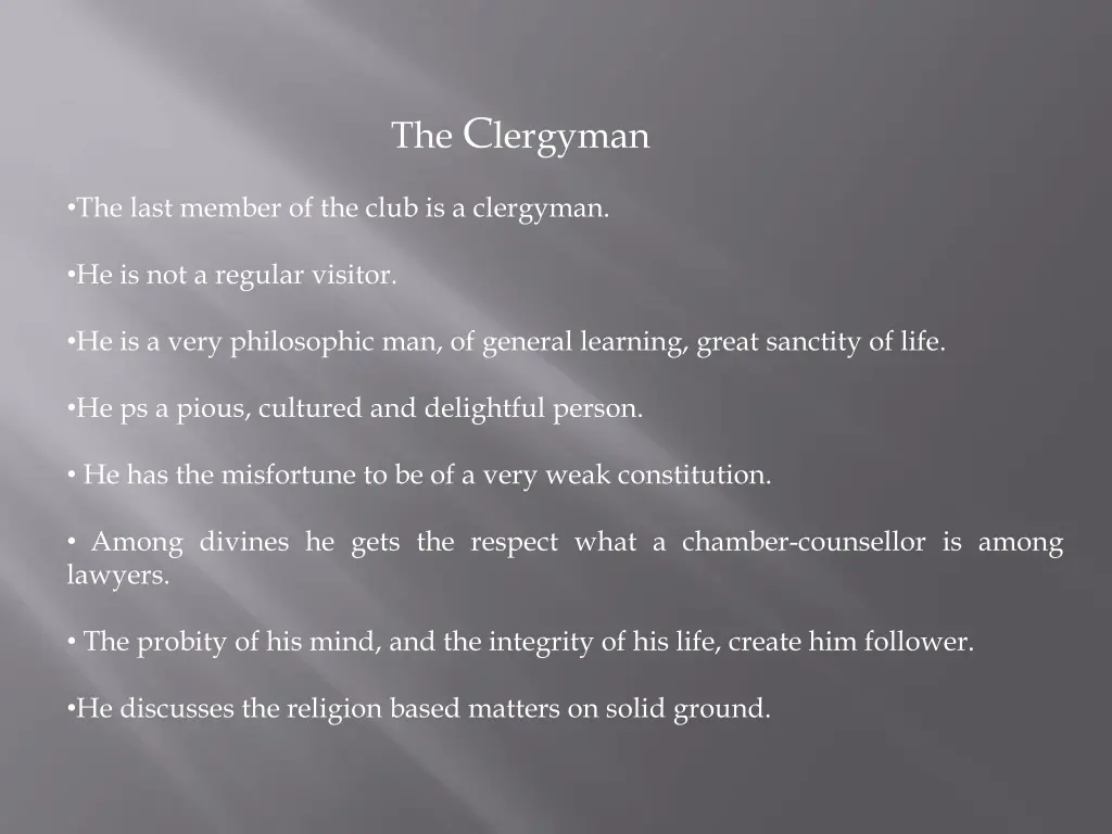 the c lergyman