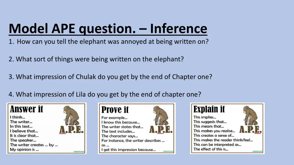 model ape question inference 1 how can you tell