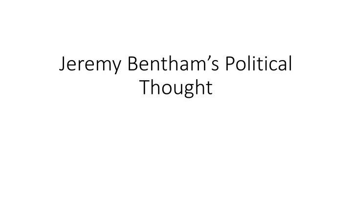 jeremy bentham s political thought