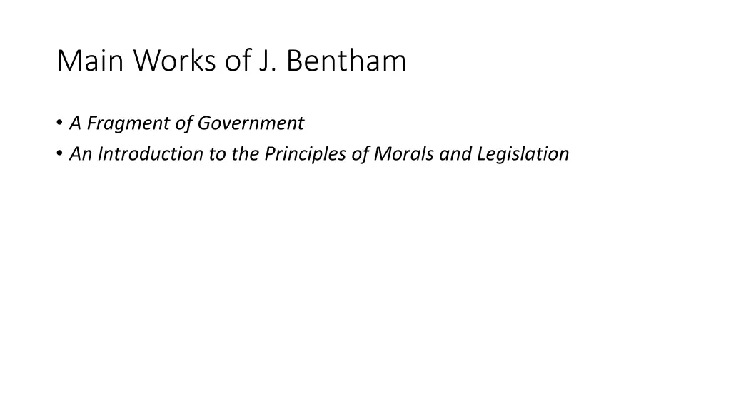 main works of j bentham