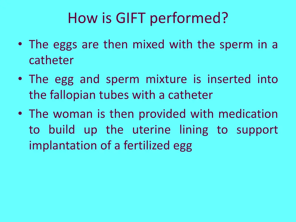 how is gift performed 1