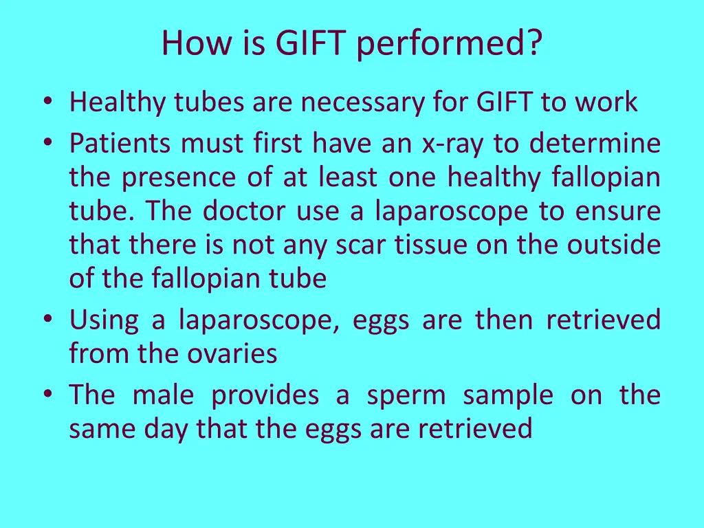 how is gift performed