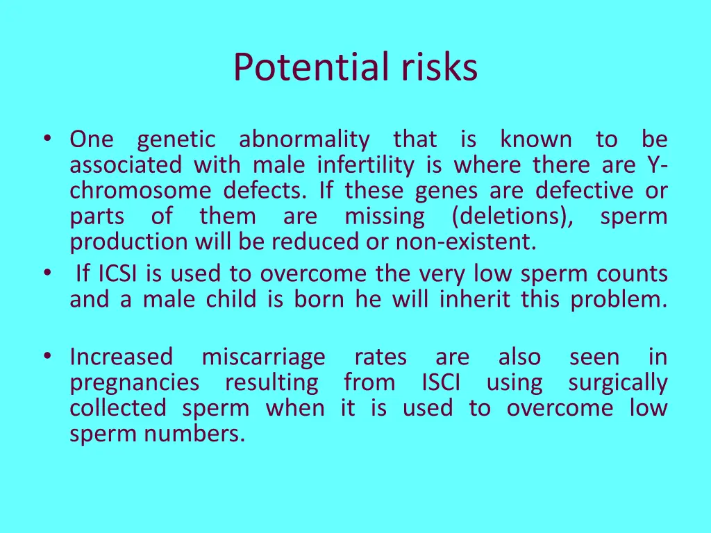 potential risks