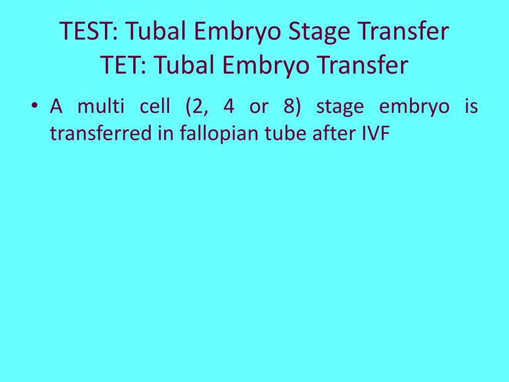 test tubal embryo stage transfer tet tubal embryo