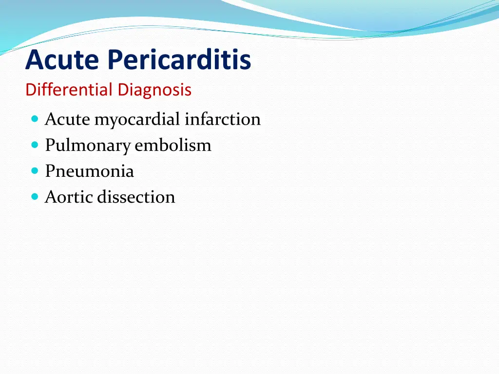 acute pericarditis differential diagnosis