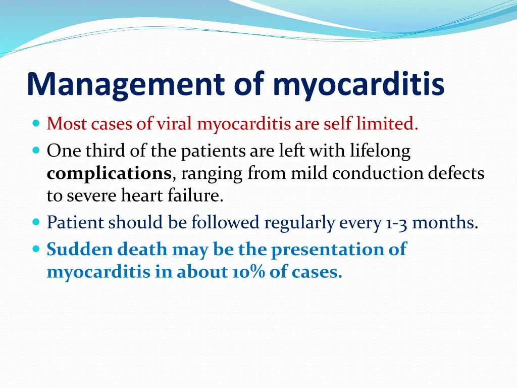 management of myocarditis 1