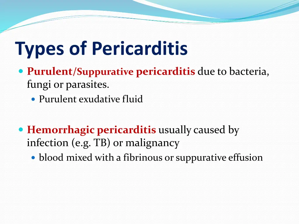 types of pericarditis