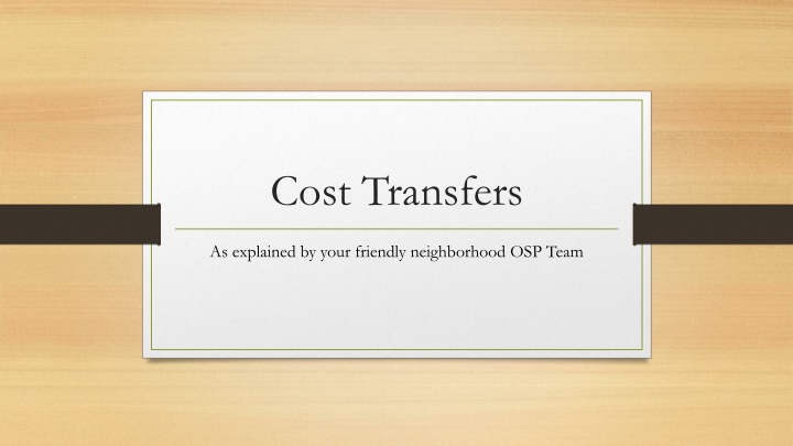 cost transfers