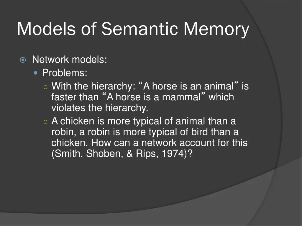 models of semantic memory 10