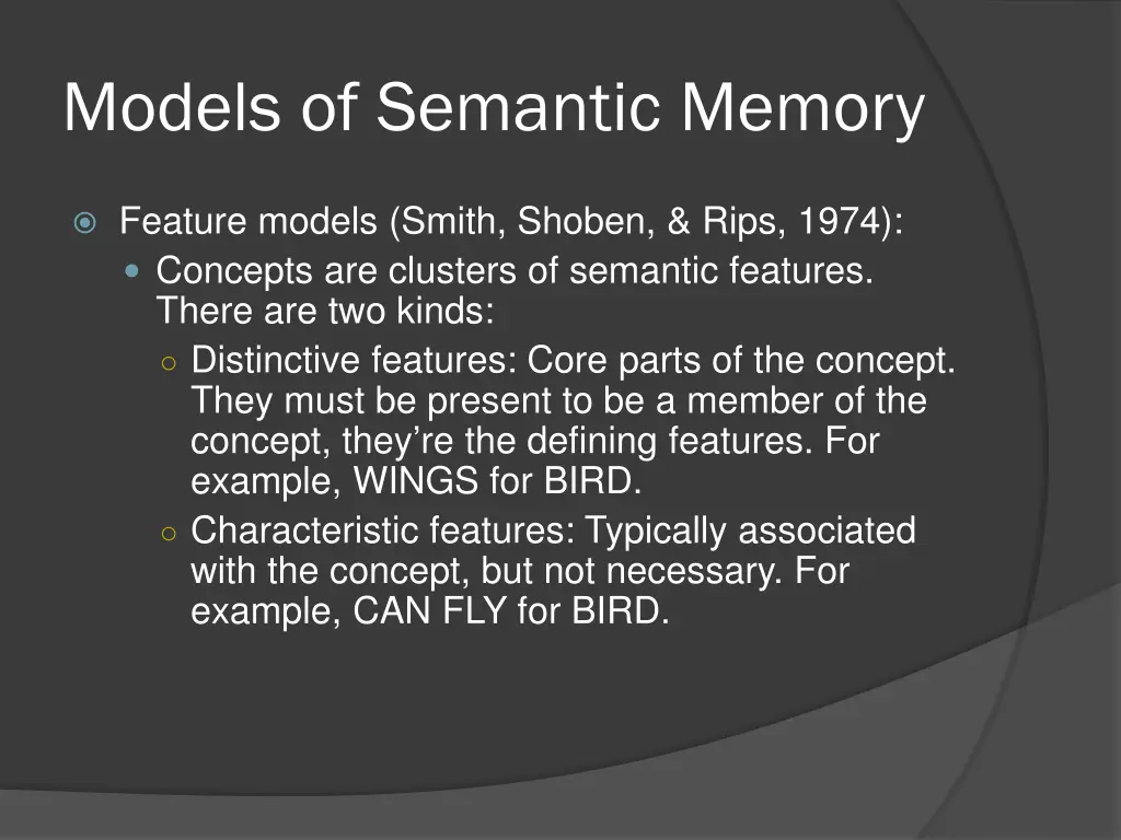 models of semantic memory 12