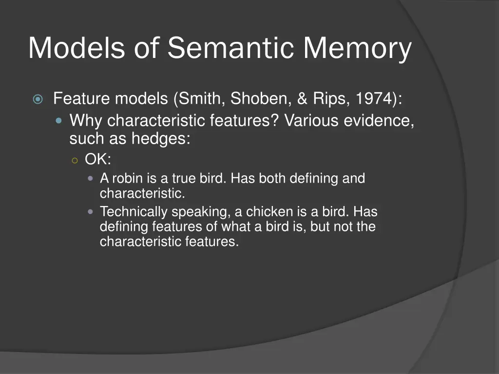 models of semantic memory 16