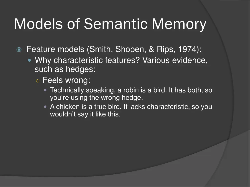 models of semantic memory 17