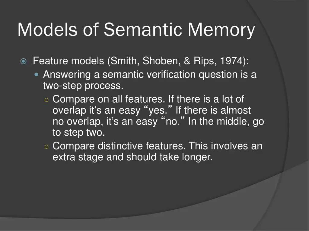 models of semantic memory 18