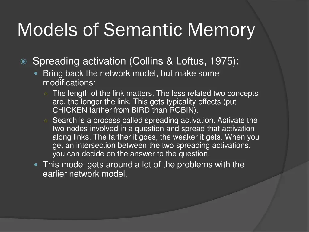 models of semantic memory 23