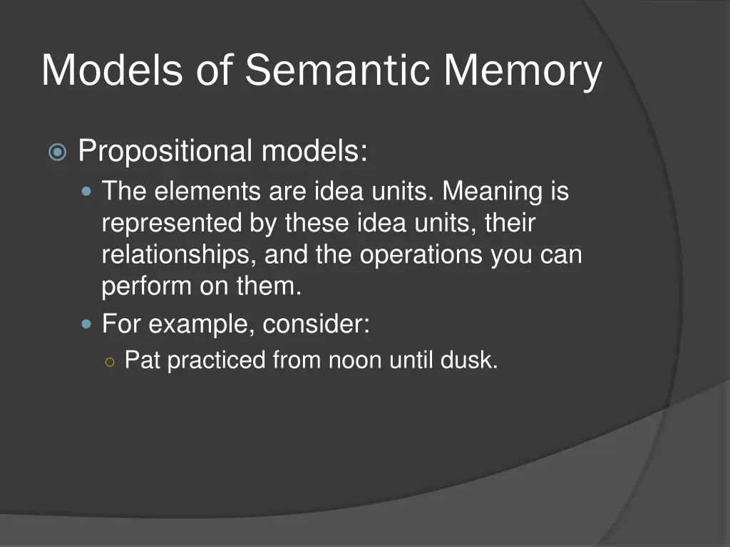 models of semantic memory 27