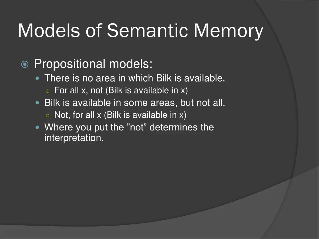 models of semantic memory 30