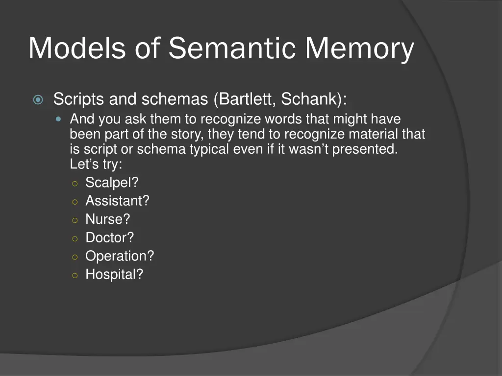 models of semantic memory 33