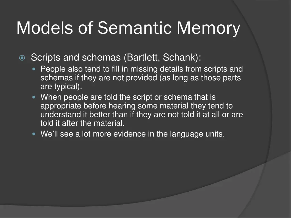 models of semantic memory 35