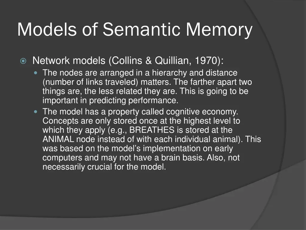 models of semantic memory 4