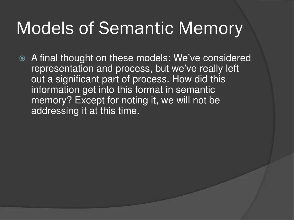 models of semantic memory 40