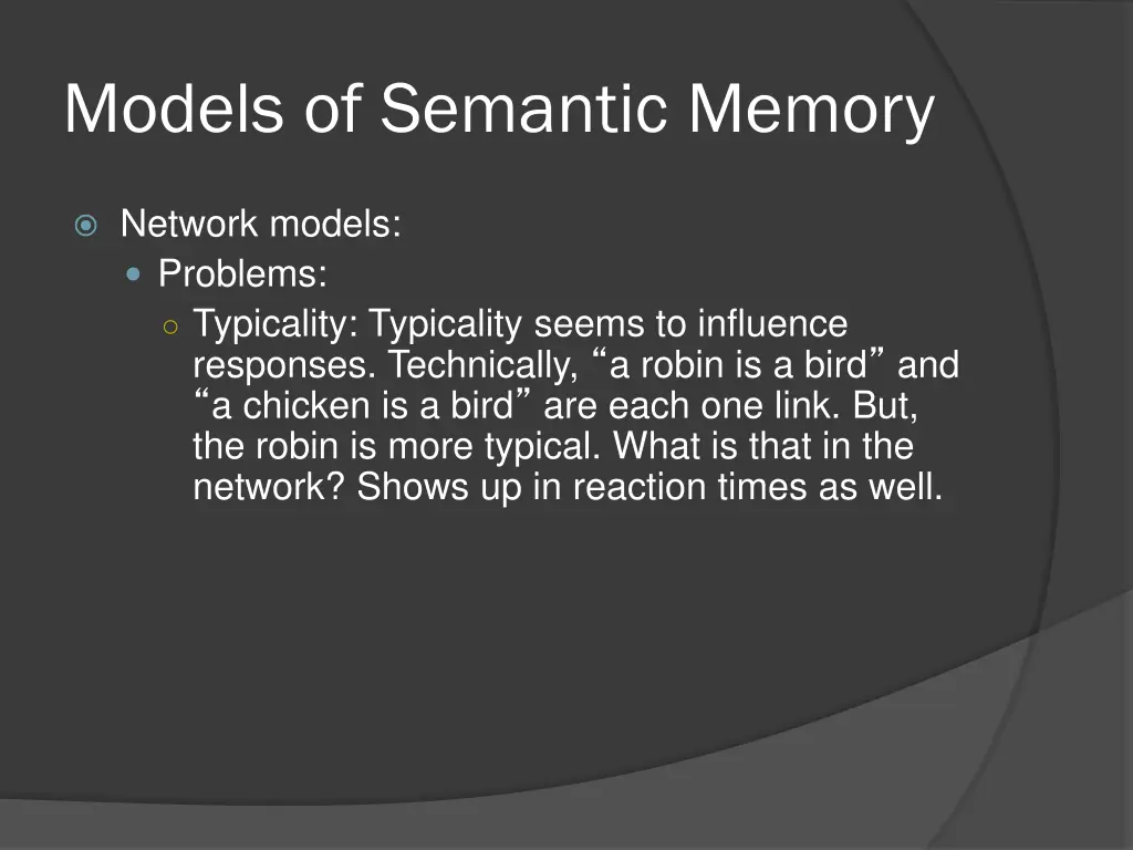 models of semantic memory 8