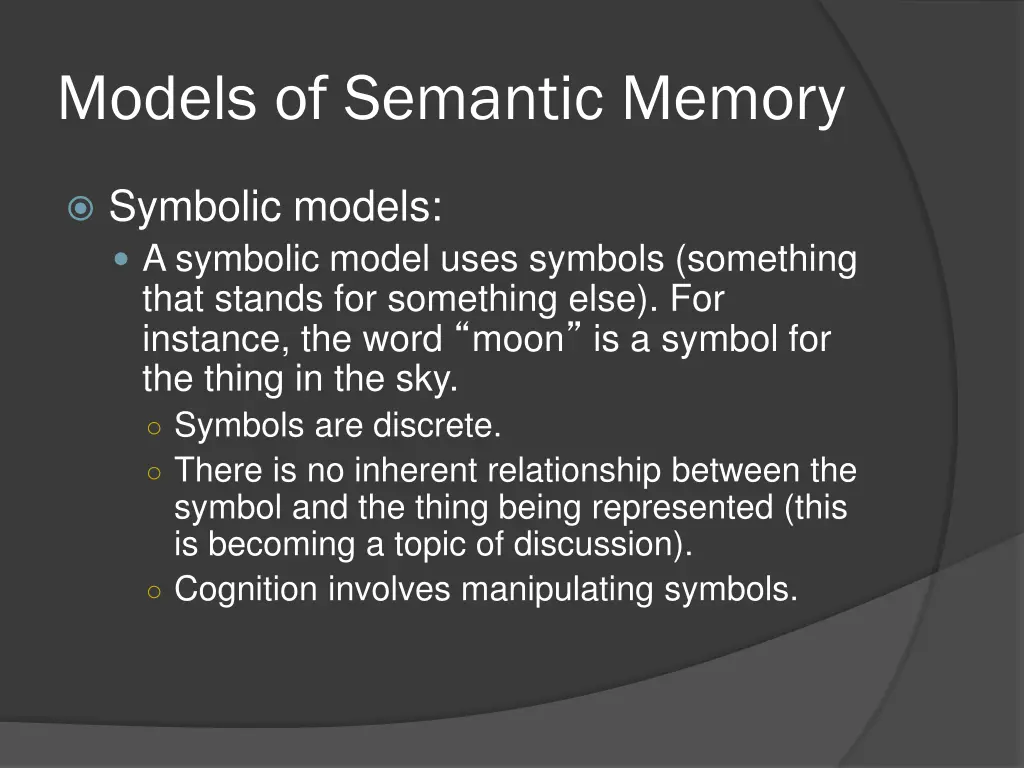 models of semantic memory