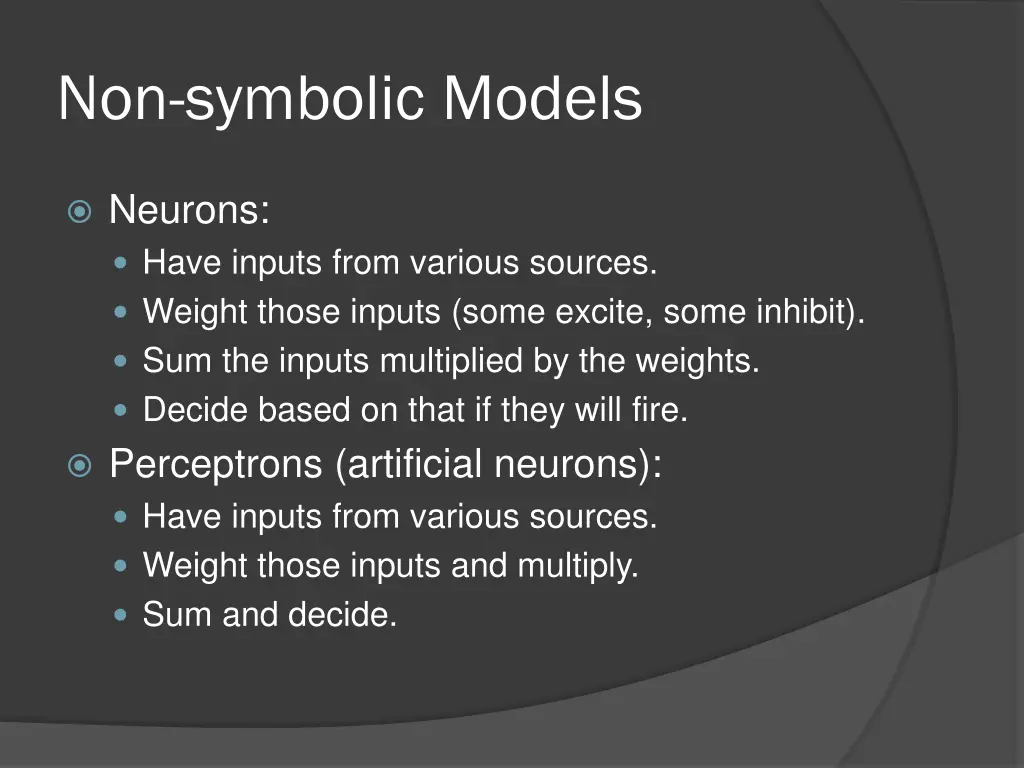 non symbolic models 3