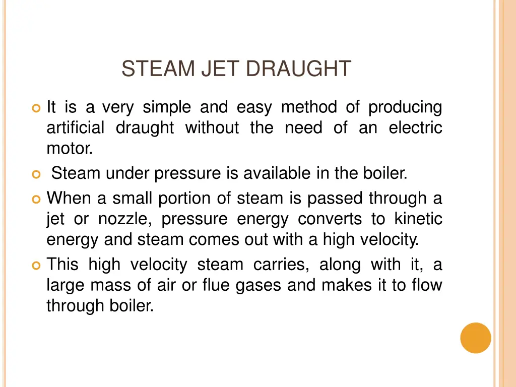 steam jet draught