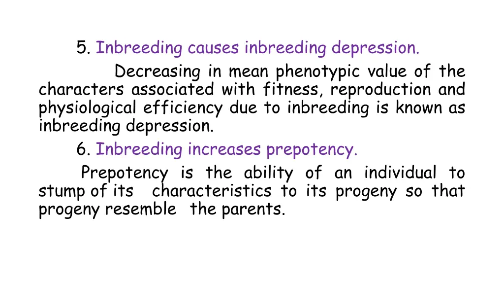 5 inbreeding causes inbreeding depression